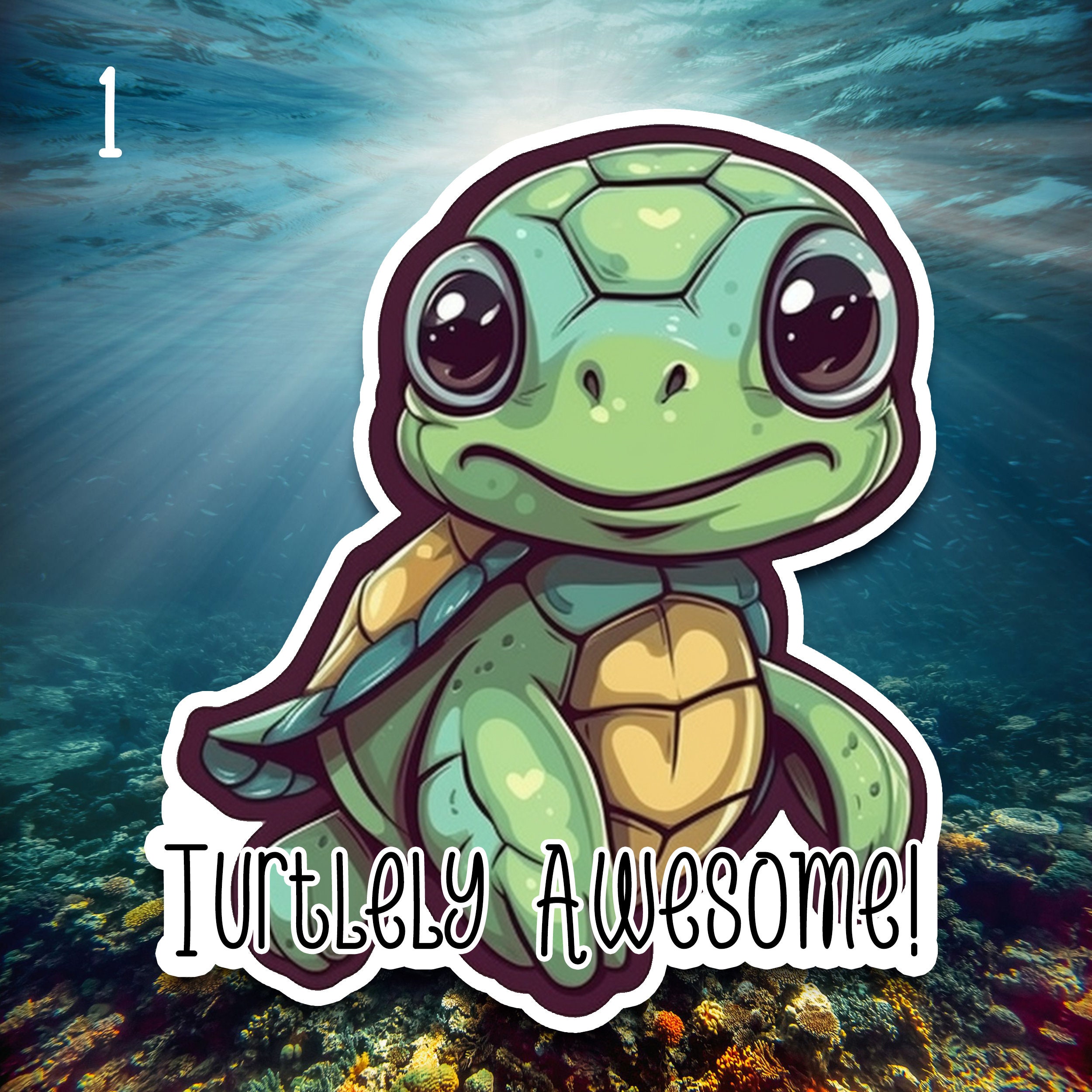 Funny Sea Turtle Stickers Vinyl Water Resistant - Etsy