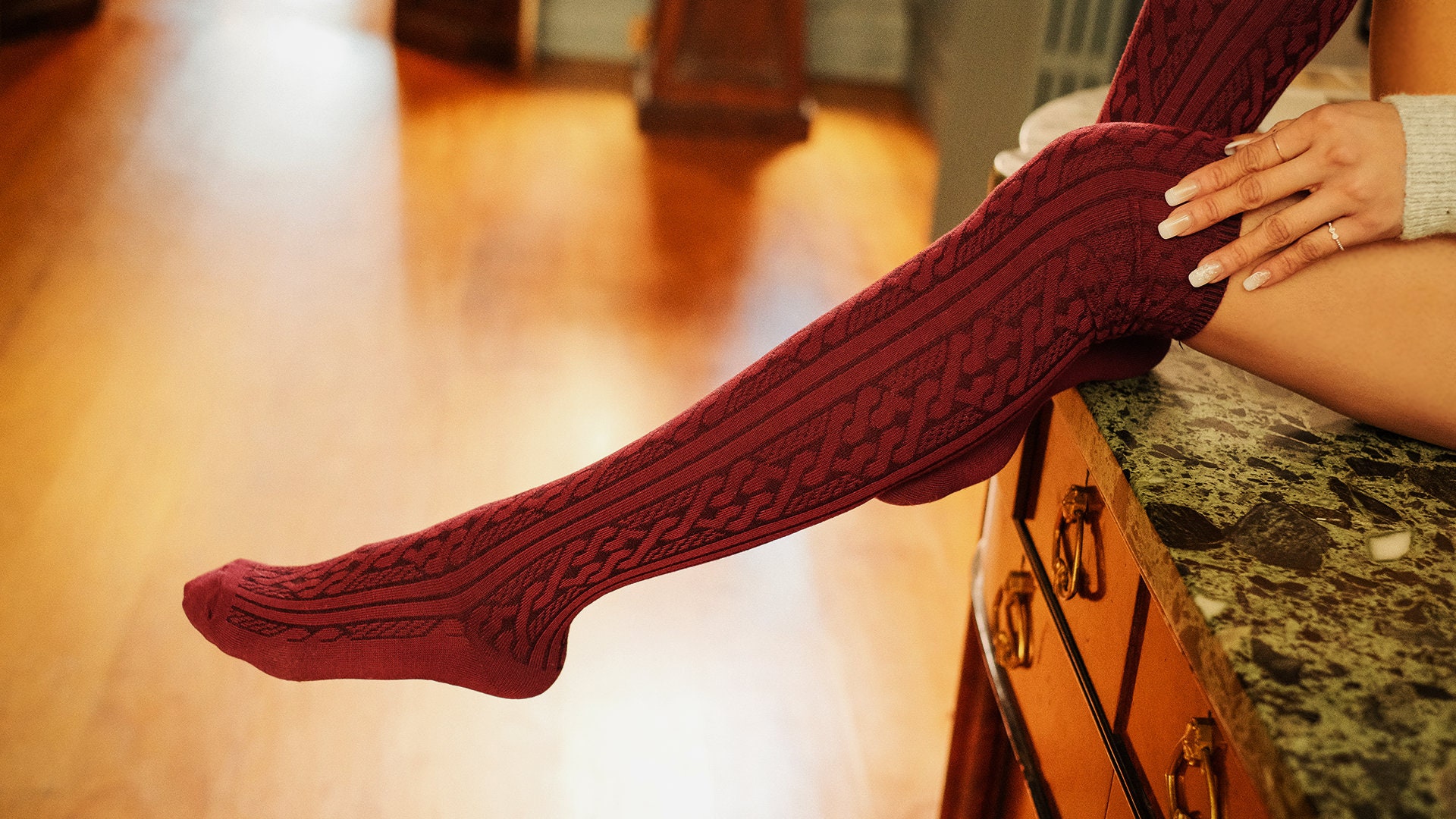Knee High Women's Socks With PATTERN Etsy