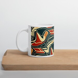 Taza de patrón de funcionamiento moderno / taza abstracta / regalo único