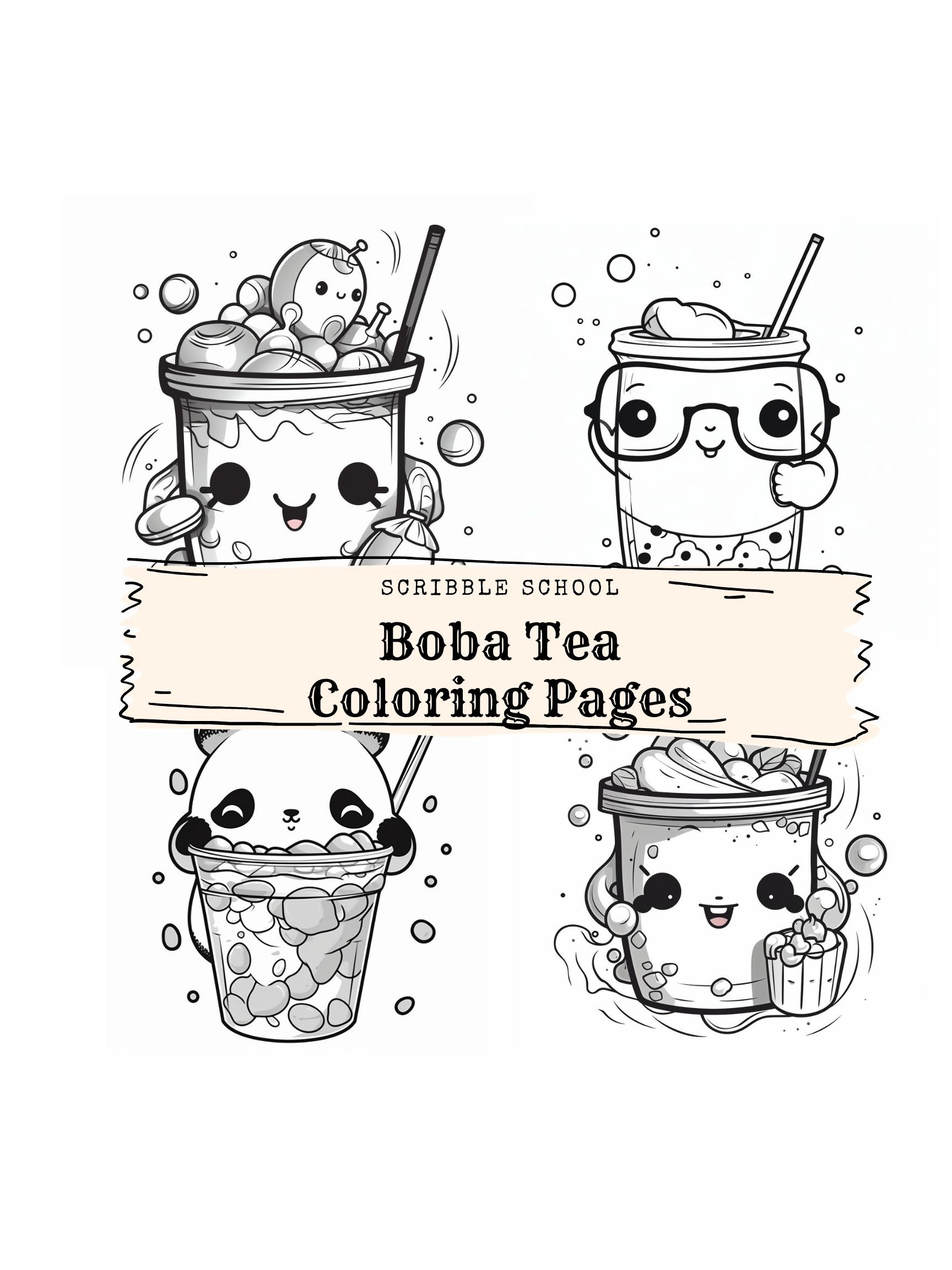 Boba Tea Coloring Pages Etsy