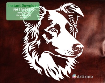 Australian Shepherd Template |  PDF and PNG for Hand cutting | SVG for Machine Cut with Cricut and Silhouette | Instant Download