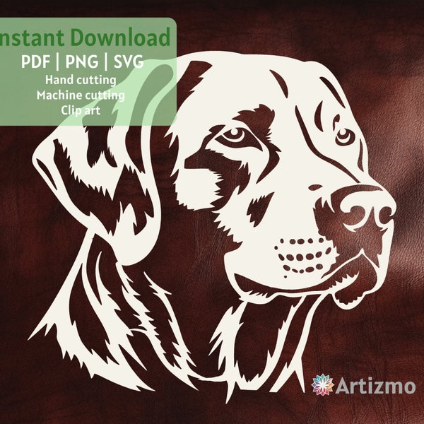 Retriever Labrador Template |  PDF and PNG for Hand cutting | SVG for Machine Cut with Cricut and Silhouette | Instant Download