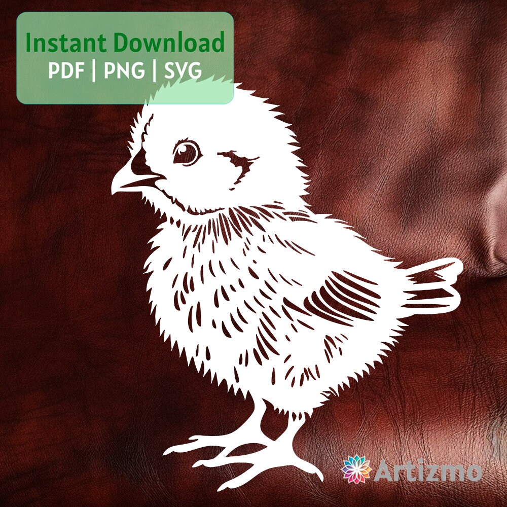 Chicken Template |  PDF and PNG for Hand Cutting | SVG for Machine Cut with Cricut and Silhouette | Instant Download