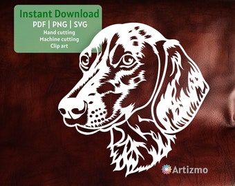 Dachshund Template |  PDF and PNG for Hand cutting | SVG for Machine Cut with Cricut and Silhouette | Instant Download