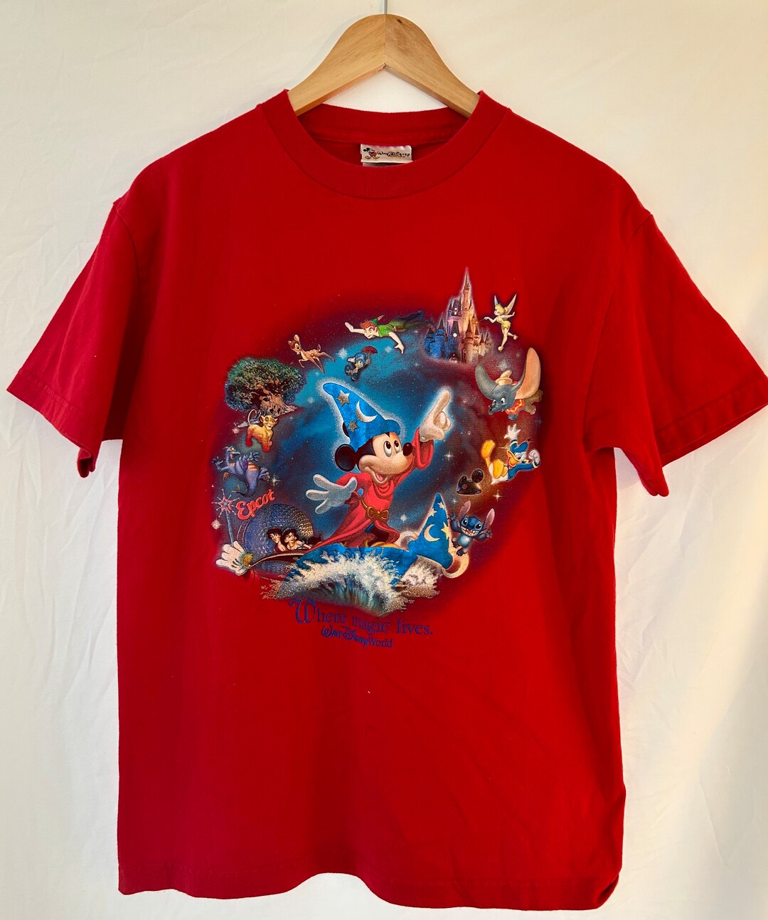 トップス 80s OLD DISNEY Fantasia vintage Tee Vintage Disney Red Fantasia Tee - Etsy