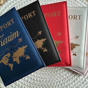Protège passeport personnalisé carte du monde