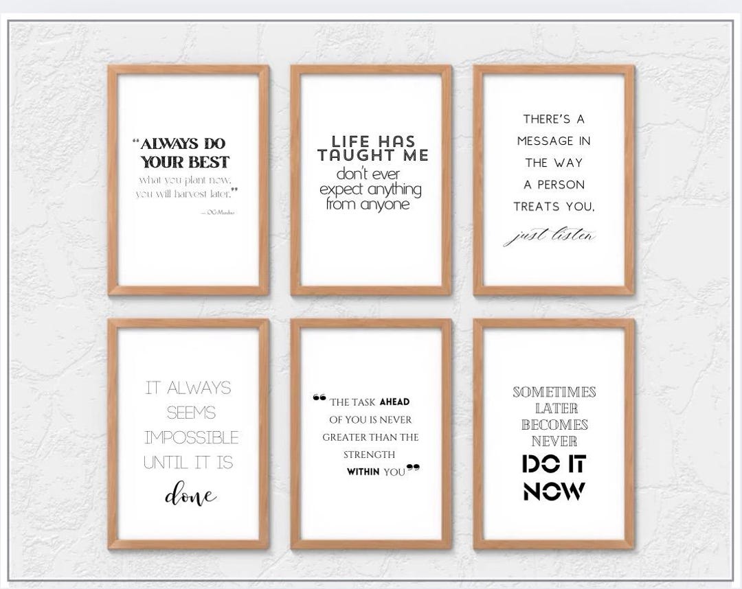Printable Motivational Quotes Set of 6 Canva PDF (digital Download) - Etsy