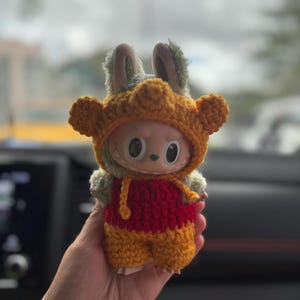 Cute Labubu Clothes, Labubu Winnie the Pooh Outfit