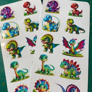 Niedliche Dinosaurier Aufkleber für Kinder | Bunter Dino Sticker Pack für Journals, Scrapbooks und zum Basteln