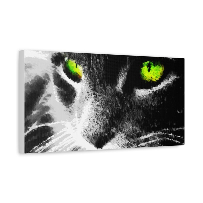 Hypnotic Cat Eyes Canvas Print, Modern Home Decor image 5