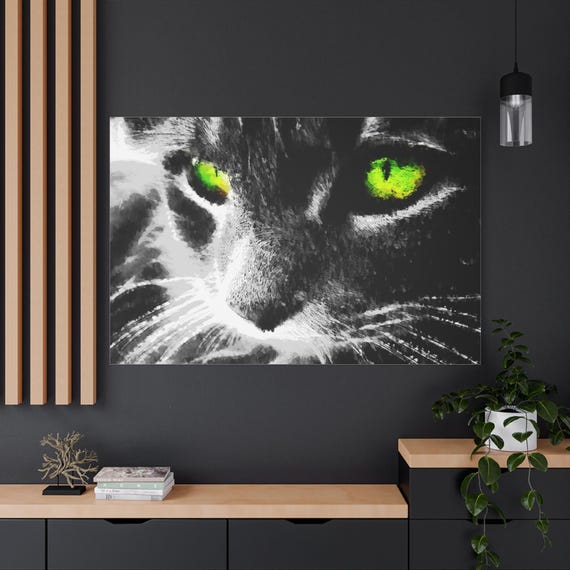 Hypnotic Cat Eyes Canvas Print, Modern Home Decor