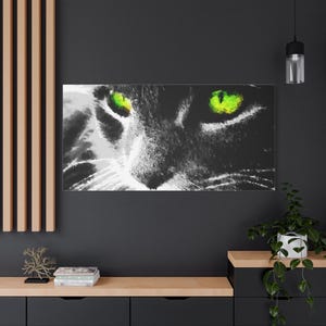Hypnotic Cat Eyes Canvas Print, Modern Home Decor image 8