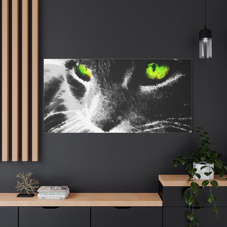 Hypnotic Cat Eyes Canvas Print, Modern Home Decor image 8