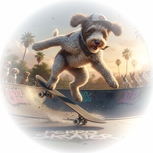 Dog Skateboarding T-Shirt, Ring-Spun Cotton, Streetwear