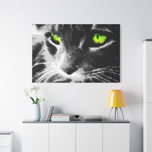 Hypnotic Cat Eyes Canvas Print, Modern Home Decor image 6