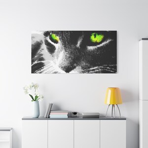 Hypnotic Cat Eyes Canvas Print, Modern Home Decor image 7
