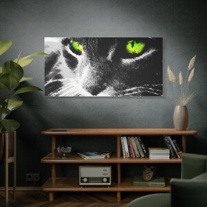 Hypnotic Cat Eyes Canvas Print, Modern Home Decor image 10