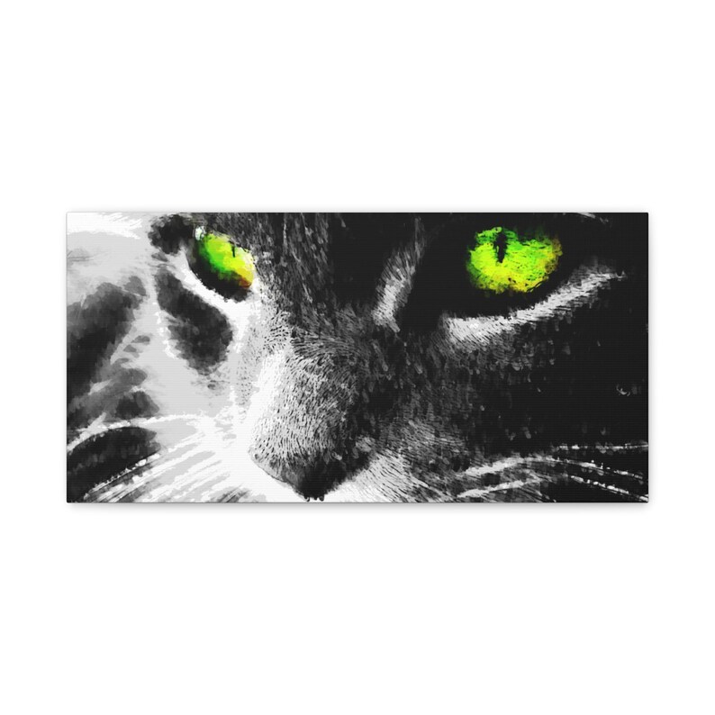 Hypnotic Cat Eyes Canvas Print, Modern Home Decor image 4