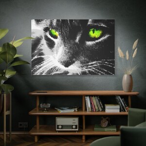 Hypnotic Cat Eyes Canvas Print, Modern Home Decor image 9