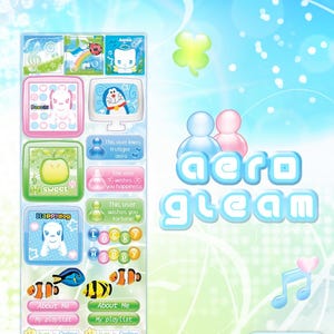 Frutiger aero - sticker sheet | frutiger aero deco | kpop deco stickers -| futuristic stickers