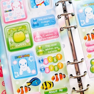 Frutiger aero - sticker sheet | frutiger aero deco | kpop deco stickers -| futuristic stickers