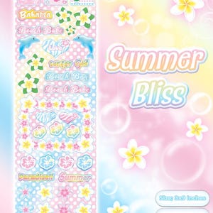 Summer Bliss - sticker sheet - kpop stickers - deco - cute - summer - journaling