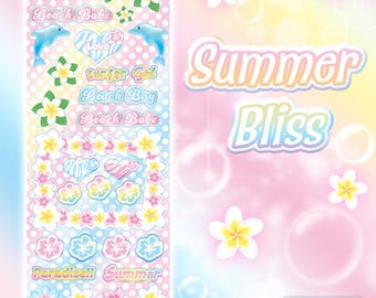 Summer Bliss - sticker sheet - kpop stickers - deco - cute - summer - journaling