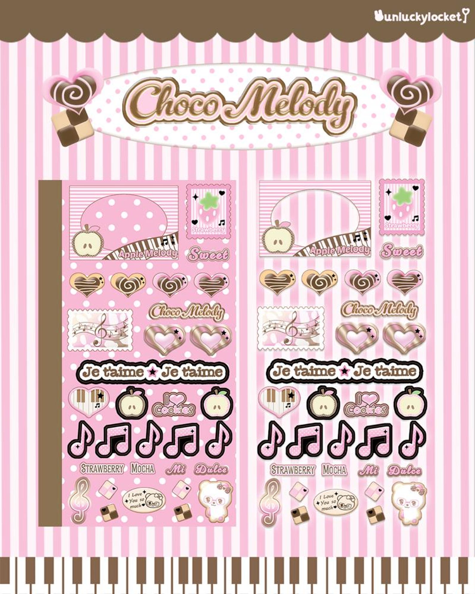 Choco Melody | Chocolate Theme Sticker Sheet | Neapolitan - Etsy