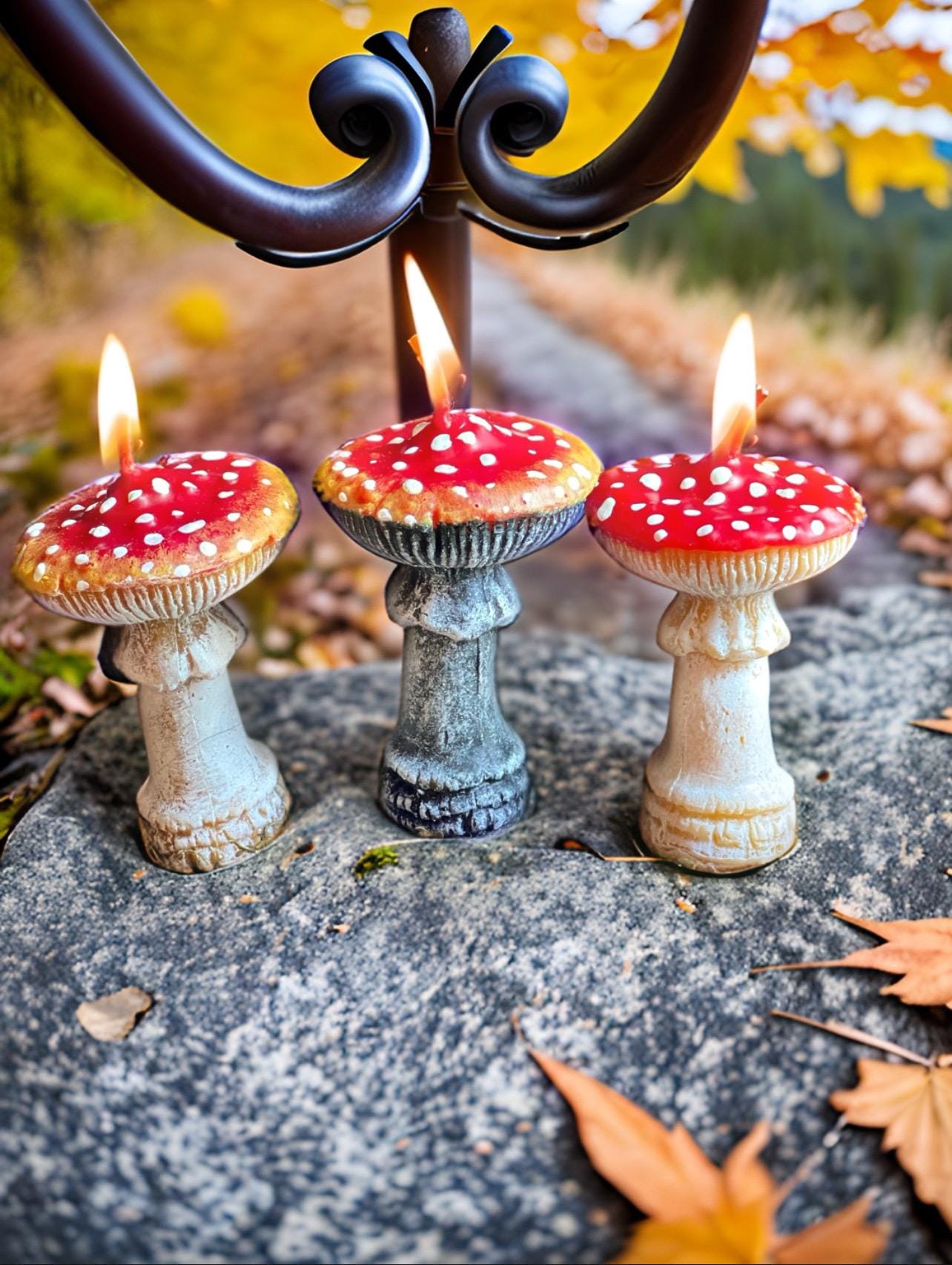 Mushroom Candle home decor Amanita mushroom beeswax cottagecore gift for mom fall home decor witch alter candle
