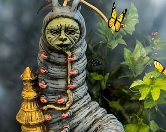 Alice in Wonderland Caterpillar Candle – Fantasy Beeswax Candle, Wonderland Decor, Whimsical Gift for Alice Fans & Book Lovers