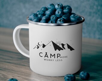 Enamel Camping Mug | Camp More Worry Less