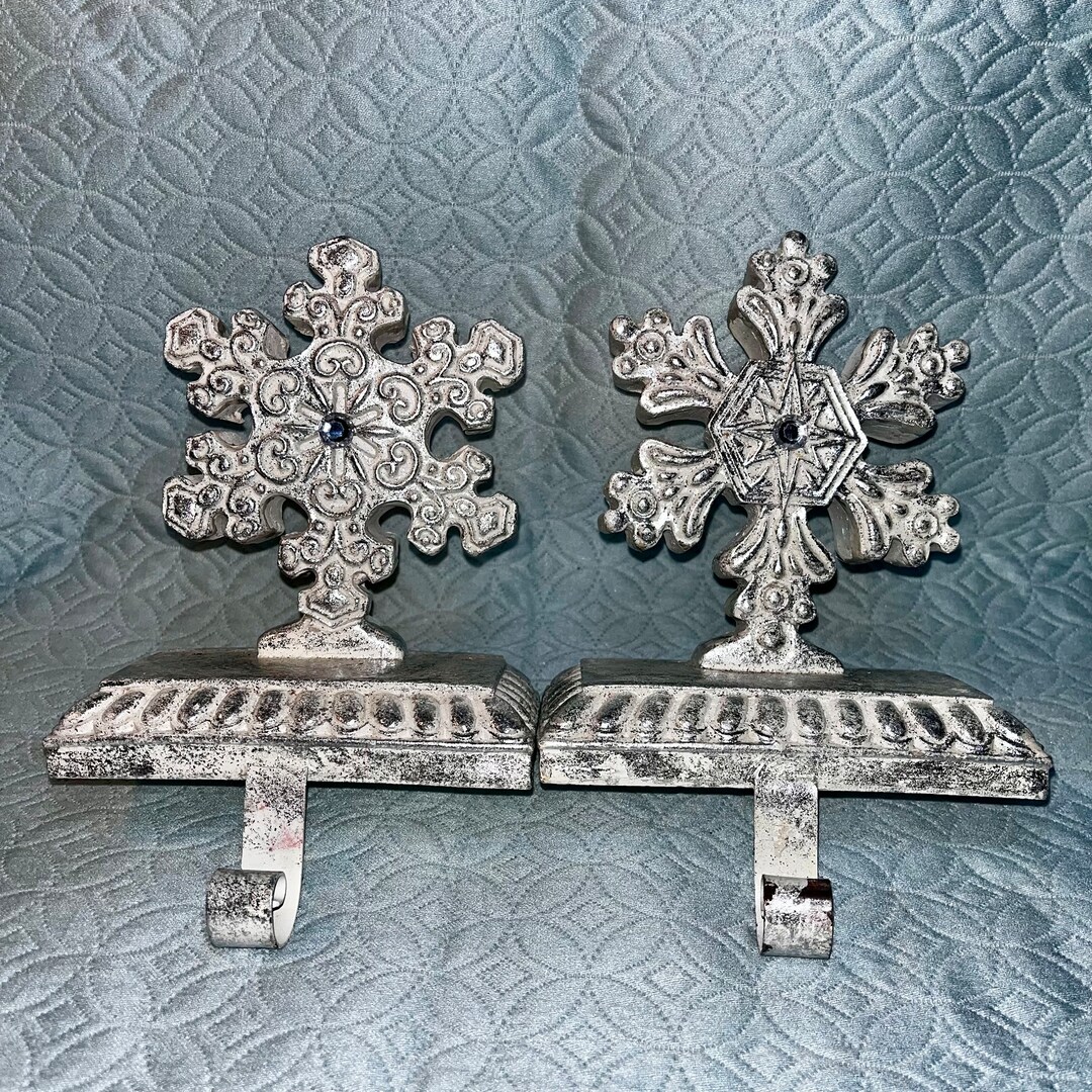 Snowflake Stocking Holders set of 2 Etsy