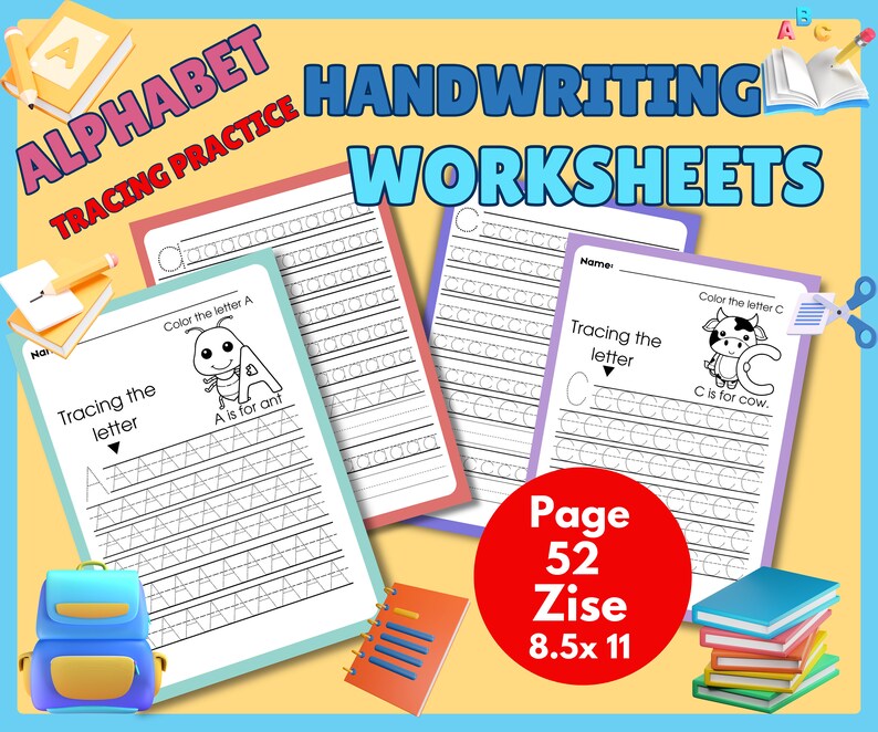 Alphabet Handwriting | ABC Phonics Tracing Cards | Writing Letters ...