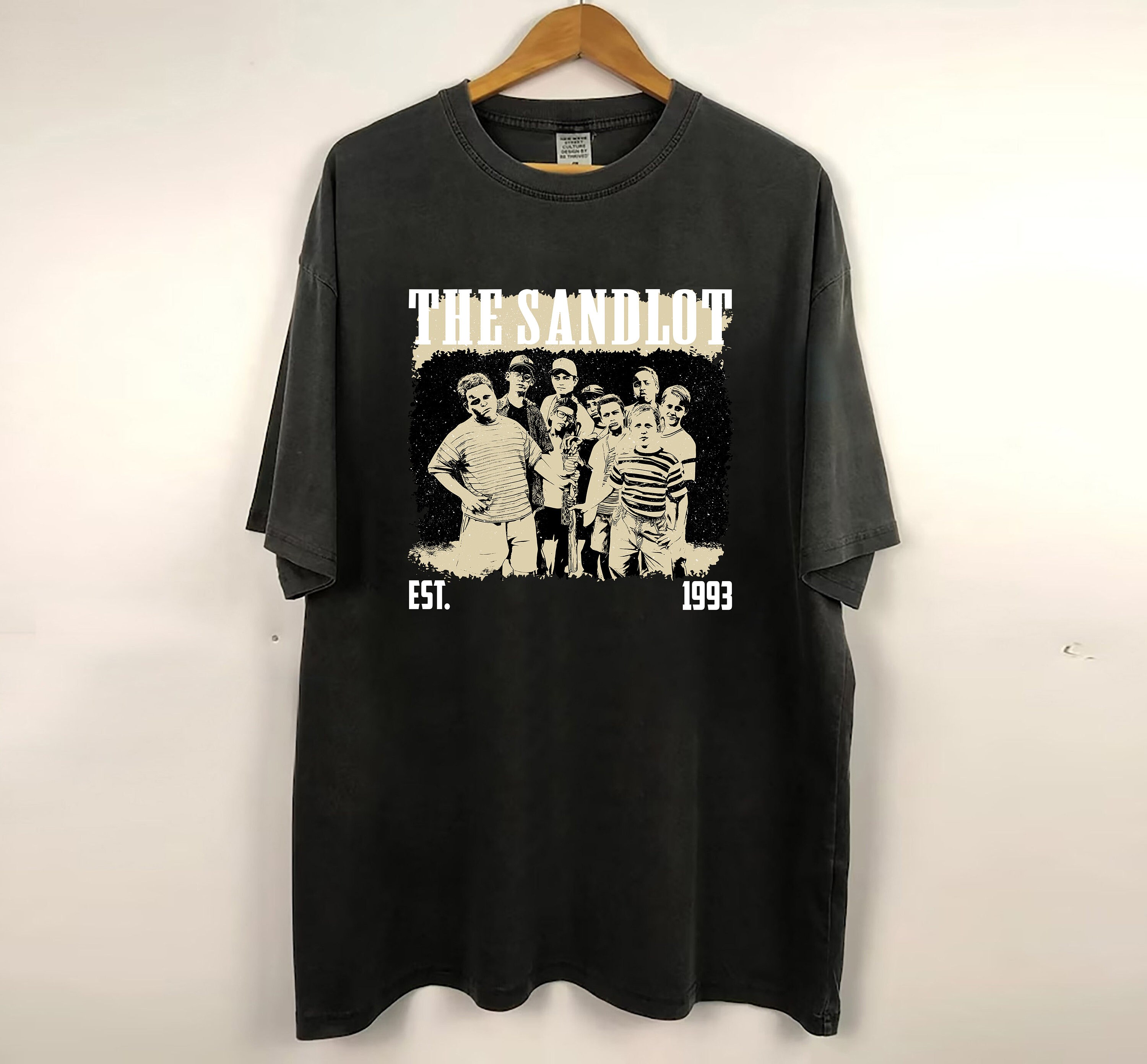 THE SANDLOT Movie T-shirt (Men's size L) cotton black type Vintage Second Hand