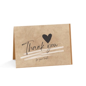 Tarjetas de felicitación horizontales "Gracias por su confianza" (1, 10, 30 y 50 unidades)