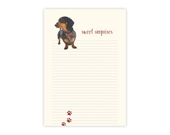Dachshund Sweet Surprises Note Pad - 4 x 6 inches - 50 sheets