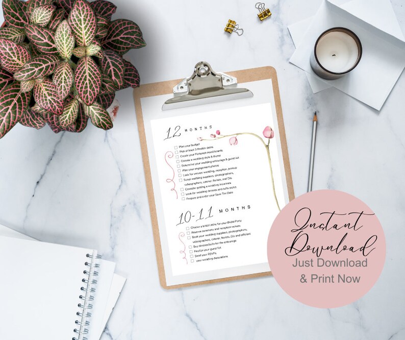 Wedding Planner 12 Month Checklist Orchid Wedding Planner Checklist 12