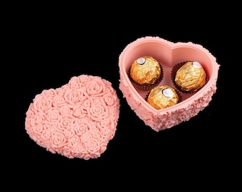 Rose Heart Trinket Box | Elegant Floral Jewelry Case & Gift Box