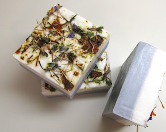 Marigold & Forget-Me-Not Soap Bar | Lavender + Lemon Organic Essential Oils | Shea Butter Soap Base