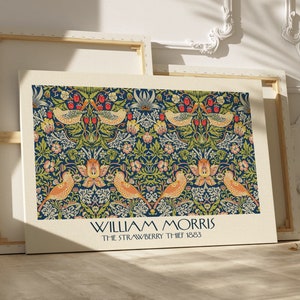 William Morris Canvas Print The Strawberry Thief 1883 Classic Floral & Bird Wall Art