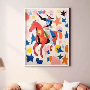 Poster Rodeo Mid Century Modern Matisse Nursery Boy Stampa STAMPATA su carta di alta qualità