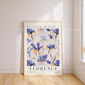 Florence Flower Market Poster Floral Print Iris Wall Art PRINTED on Luxury Paper