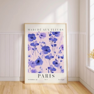 Paris Flower Market Poster Floral Print Lilac Wall Art PRINTED on Luxury Paper