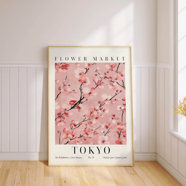 Tokyo Flower Market Poster Floral Print Cherry Blossom Wall Art PRINTED on Luxury Paper