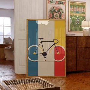 Bauhaus Bike Print: Mid Century Modern Art for Cyclist