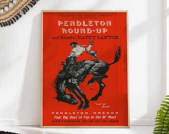 Pendleton Rodeo Print Western Poster Original 1962