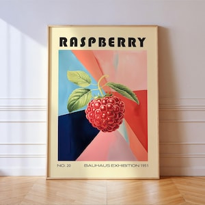 Raspberry Decorative Kitchen Print Bauhaus Poster Vintage Decoration