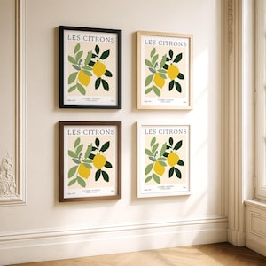 Les Citrons French Lemon Art Print: Retro Kitchen Wall Decor - Etsy
