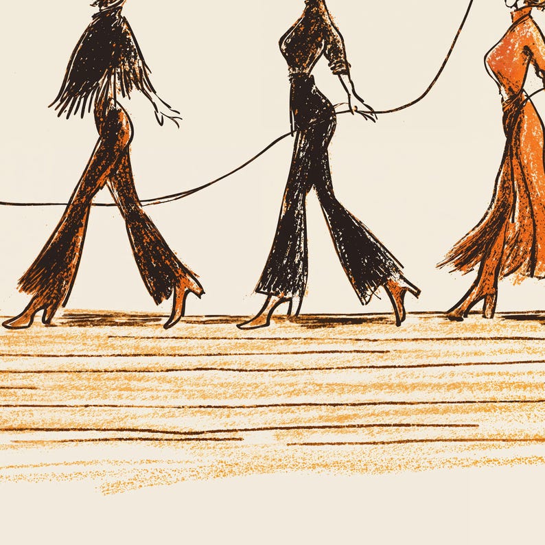 Line Dancing Cowgirls Art Print – Western Wall Art, Boho Cowgirl Decor image 13