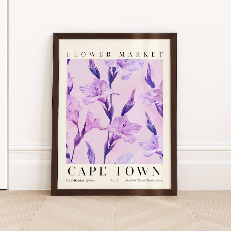 Cape Town Flower Market Poster Floral Print Gladiolus Wall Art PRINTED on Luxury Paper immagine 10